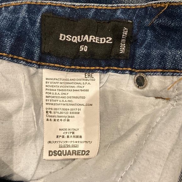 DSQUARED patchwork Kenny jeans, size 50 Italian - Picture 3 of 13